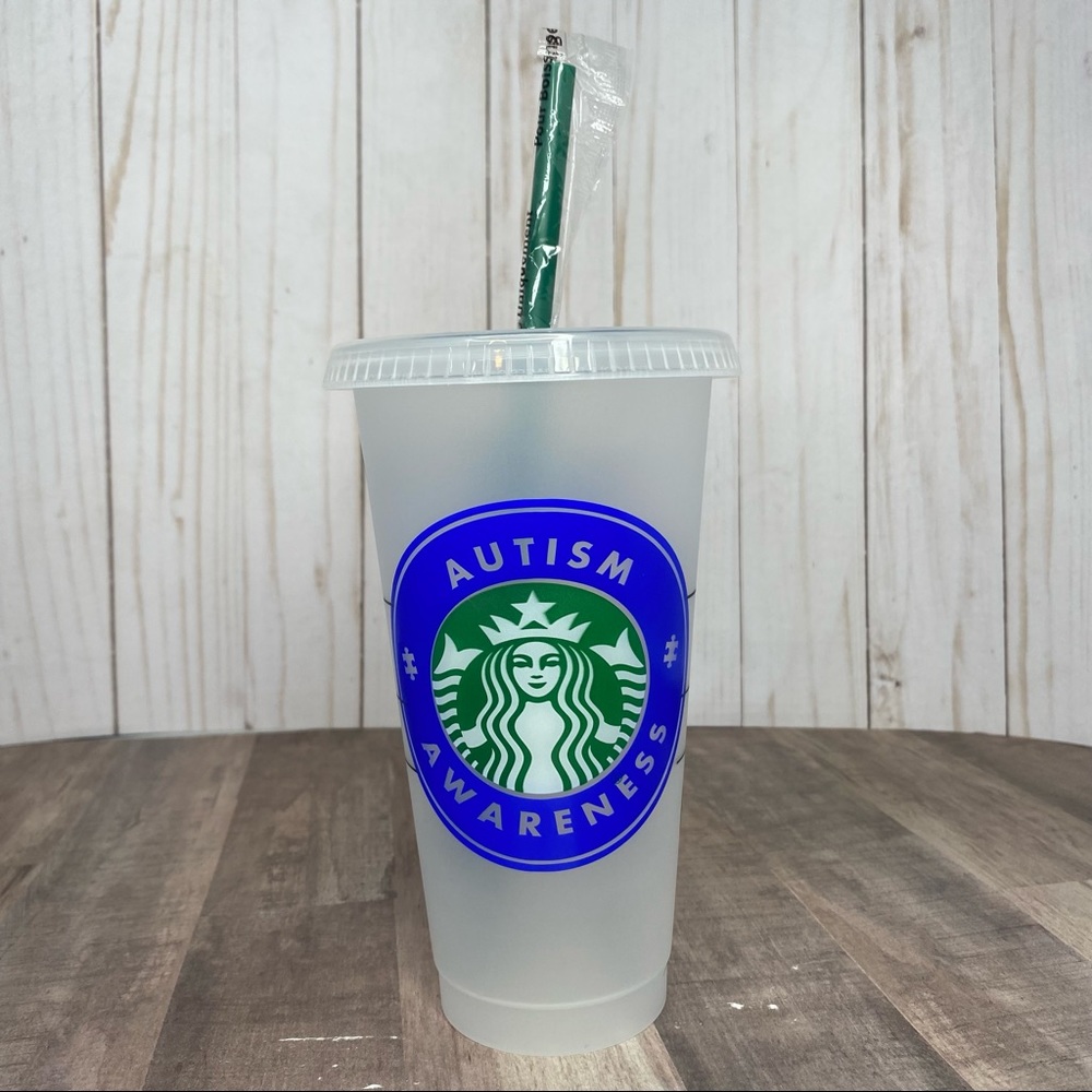 Autism Awareness Reusable Starbucks Cold Cup